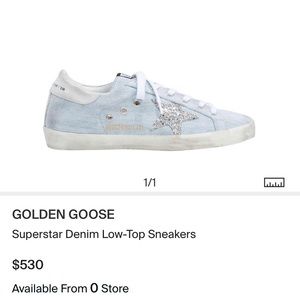 EUC Golden Goose Superstar Denim Low-Top Sneakers sz 38